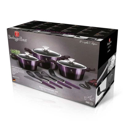 Berlingerhaus Sada nádobí s titanovým povrchem 10 ks Purple Eclipse Collection