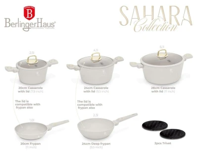 Berlingerhaus Sada nádobí s titanovým povrchem 10 ks Sahara Collection