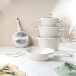 Berlingerhaus Sada nádobí s titanovým povrchem 10 ks Sahara Marble Collection