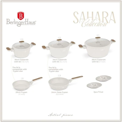 Berlingerhaus Sada nádobí s titanovým povrchem 10 ks Sahara Nordic Collection
