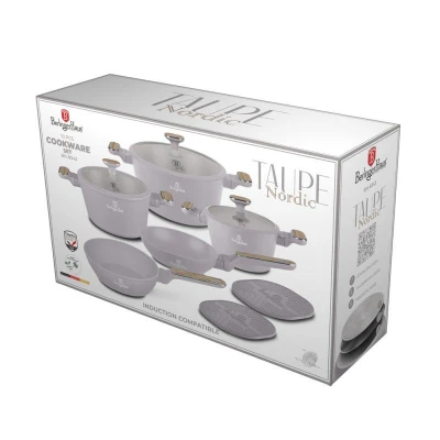 Berlingerhaus Sada nádobí s titanovým povrchem 10 ks Taupe Nordic Collection