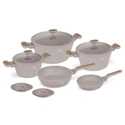 Berlingerhaus Sada nádobí s titanovým povrchem 10 ks Taupe Nordic Collection