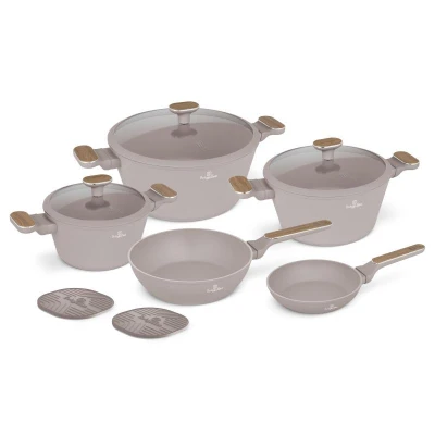 Berlingerhaus Sada nádobí s titanovým povrchem 10 ks Taupe Nordic Collection
