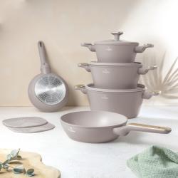Berlingerhaus Sada nádobí s titanovým povrchem 10 ks Taupe Nordic Collection
