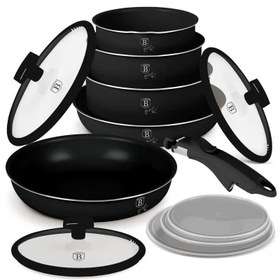 Berlingerhaus Sada nádobí s titanovým povrchem 12 ks Matte Black Collection Berlingerhaus Sada nádobí s titanovým povrchem 12 ks Matte Black Collection