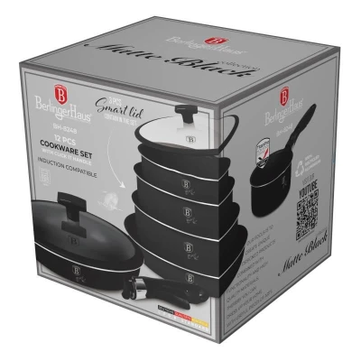 Berlingerhaus Sada nádobí s titanovým povrchem 12 ks Matte Black Collection