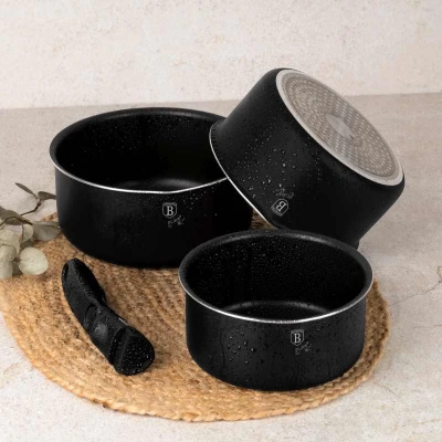 Berlingerhaus Sada nádobí s titanovým povrchem 12 ks Matte Black Collection