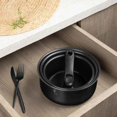 Berlingerhaus Sada nádobí s titanovým povrchem 12 ks Matte Black Collection