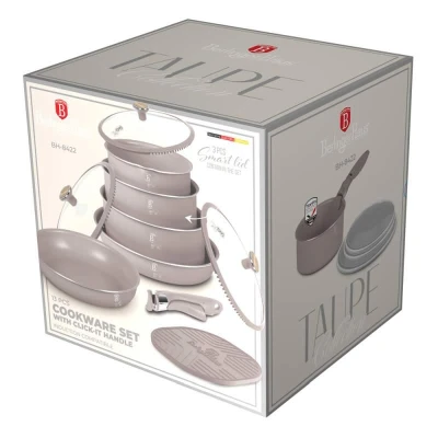 Berlingerhaus Sada nádobí s titanovým povrchem 13 kusů Taupe Nordic Collection