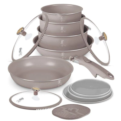Berlingerhaus Sada nádobí s titanovým povrchem 13 kusů Taupe Nordic Collection Berlingerhaus Sada nádobí s titanovým povrchem 13 kusů Taupe Nordic Collection