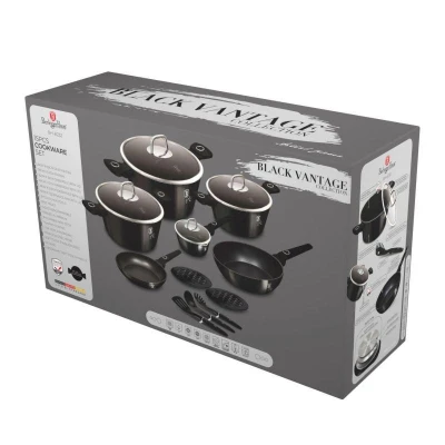 Berlingerhaus Sada nádobí s titanovým povrchem 15 ks Black Vantage Collection