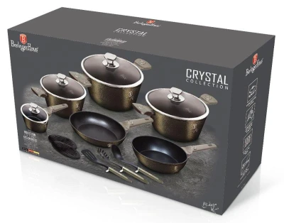 Berlingerhaus Sada nádobí s titanovým povrchem 15 ks Crystal Collection