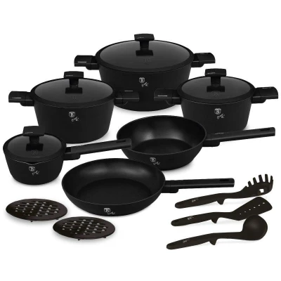 Berlingerhaus Sada nádobí s titanovým povrchem 15 ks Matte Black Collection Berlingerhaus Sada nádobí s titanovým povrchem 15 ks Matte Black Collection