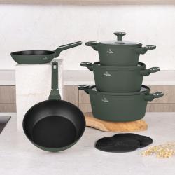 Berlingerhaus Sada nádobí s titanovým povrchem 15 ks Matte Green Collection