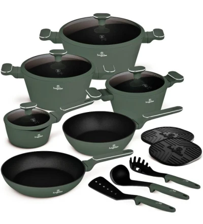 Berlingerhaus Sada nádobí s titanovým povrchem 15 ks Matte Green Collection Berlingerhaus Sada nádobí s titanovým povrchem 15 ks Matte Green Collection