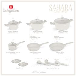 Berlingerhaus Sada nádobí s titanovým povrchem 15 ks Sahara Marble Collection