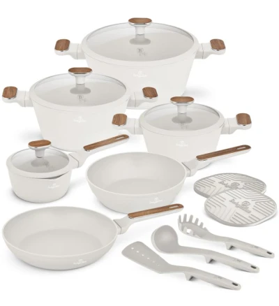 Berlingerhaus Sada nádobí s titanovým povrchem 15 ks Sahara Nordic Collection Berlingerhaus Sada nádobí s titanovým povrchem 15 ks Sahara Nordic Collection