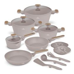 Berlingerhaus Sada nádobí s titanovým povrchem 15 ks Taupe Nordic Collection