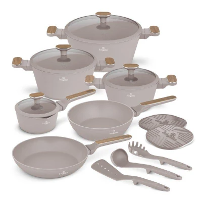 Berlingerhaus Sada nádobí s titanovým povrchem 15 ks Taupe Nordic Collection Berlingerhaus Sada nádobí s titanovým povrchem 15 ks Taupe Nordic Collection
