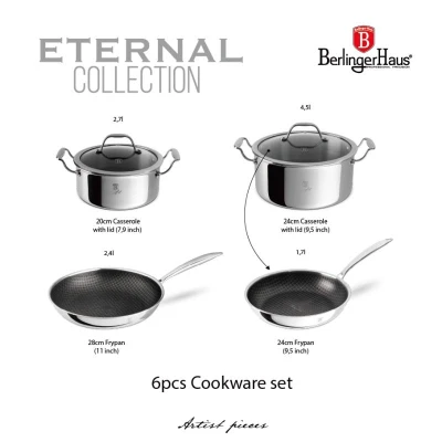 Berlingerhaus Sada nádobí s titanovým povrchem 6 ks Eternal Collection