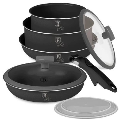 Berlingerhaus Sada nádobí s titanovým povrchem 9 ks Anthracite Collection Berlingerhaus Sada nádobí s titanovým povrchem 9 ks Anthracite Collection