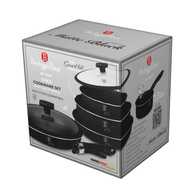 Berlingerhaus Sada nádobí s titanovým povrchem 9 ks Matte Black Collection