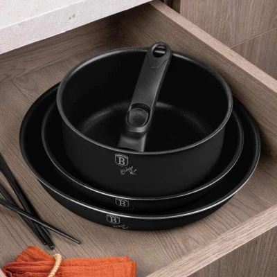 Berlingerhaus Sada nádobí s titanovým povrchem 9 ks Matte Black Collection