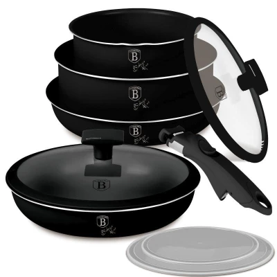 Berlingerhaus Sada nádobí s titanovým povrchem 9 ks Matte Black Collection