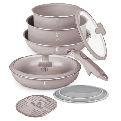 Berlingerhaus Sada nádobí s titanovým povrchem 9 ks Taupe Collection (VÝPRODEJ)