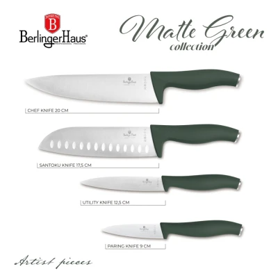 Berlingerhaus Sada nožů nerez 4 ks Matte Green Collection