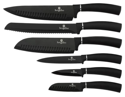 Berlingerhaus Sada nožů s antibakteriálním povrchem 6 ks Royal Black Collection
