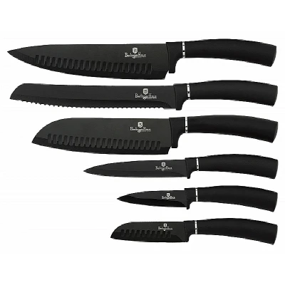 Berlingerhaus Sada nožů s antibakteriálním povrchem 6 ks Royal Black Collection