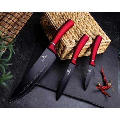 Berlingerhaus Sada nožů s magnetickým držákem 6 ks Burgundy Metallic Line