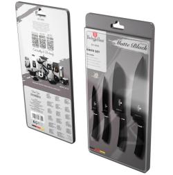Berlingerhaus Sada nožů s nepřilnavým povrchem 4 ks Matte Black Collection