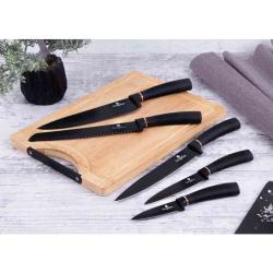 Berlingerhaus Sada nožů s nepřilnavým povrchem + prkénko 6 ks Black Rose Collection