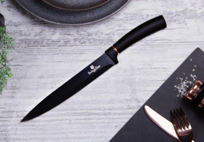 Berlingerhaus Sada nožů s nepřilnavým povrchem + prkénko 6 ks Black Rose Collection