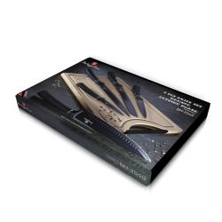 Berlingerhaus Sada nožů s nepřilnavým povrchem + prkénko 6 ks Black Silver Collection