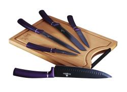 Berlingerhaus Sada nožů s nepřilnavým povrchem + prkénko 6 ks Purple Metallic Line Berlingerhaus Sada nožů s nepřilnavým povrchem + prkénko 6 ks Purple Metallic Line