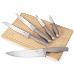 Berlingerhaus Sada nožů s prkénkem 6 ks Taupe Collection Berlingerhaus Sada nožů s prkénkem 6 ks Taupe Collection