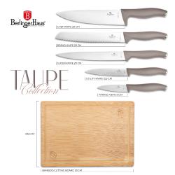 Berlingerhaus Sada nožů s prkénkem 6 ks Taupe Collection