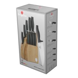 Berlingerhaus Sada nožů se stojanem BAMBOO 10 ks Antracit Collection