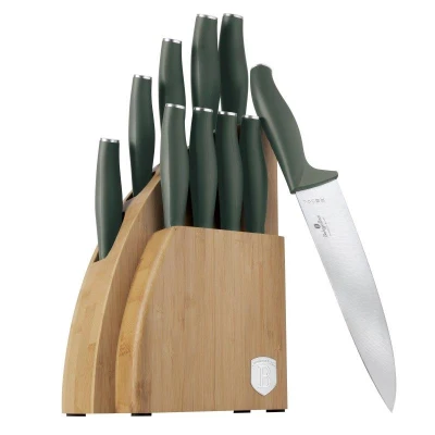 Berlingerhaus Sada nožů se stojanem BAMBOO 10 ks Matte Green Collection