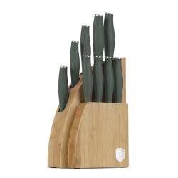 Berlingerhaus Sada nožů se stojanem BAMBOO 10 ks Matte Green Collection