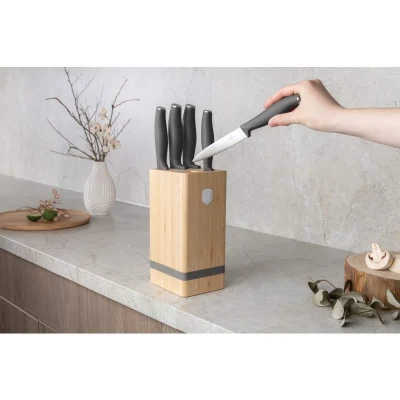 Berlingerhaus Sada nožů se stojanem BAMBOO 6 ks Anthracit Collection