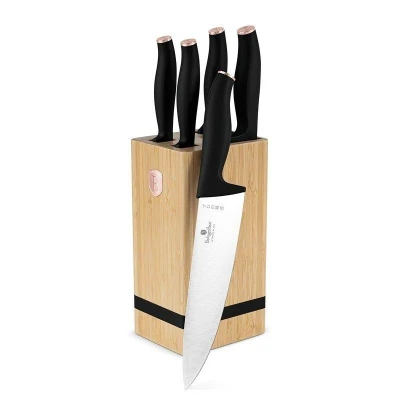 Berlingerhaus Sada nožů s bambusovým stojanem 6 ks nerez Black Rose Collection Berlingerhaus Sada nožů s bambusovým stojanem 6 ks nerez Black Rose Collection
