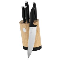 Berlingerhaus Sada nožů se stojanem BAMBOO 6 ks Matte Black Collection