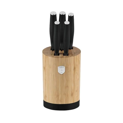 Berlingerhaus Sada nožů se stojanem BAMBOO 6 ks Matte Black Collection