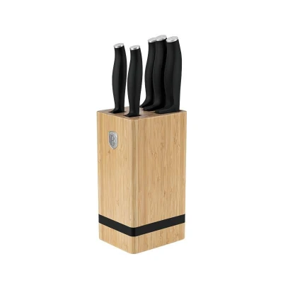 Berlingerhaus Sada nožů se stojanem BAMBOO 6 ks Matte Black Collection