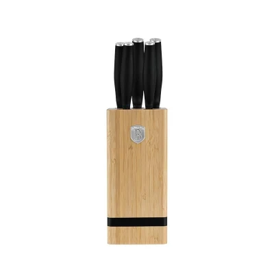 Berlingerhaus Sada nožů se stojanem BAMBOO 6 ks Matte Black Collection