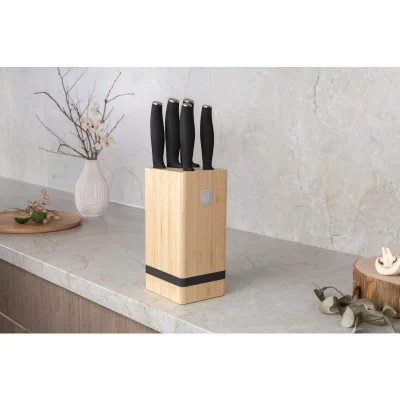 Berlingerhaus Sada nožů se stojanem BAMBOO 6 ks Matte Black Collection